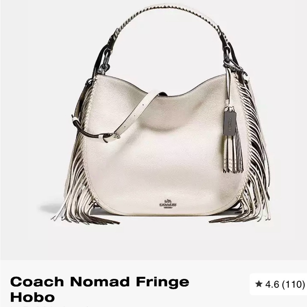 Coach Nomad Fringe Hobo Bag - Silver